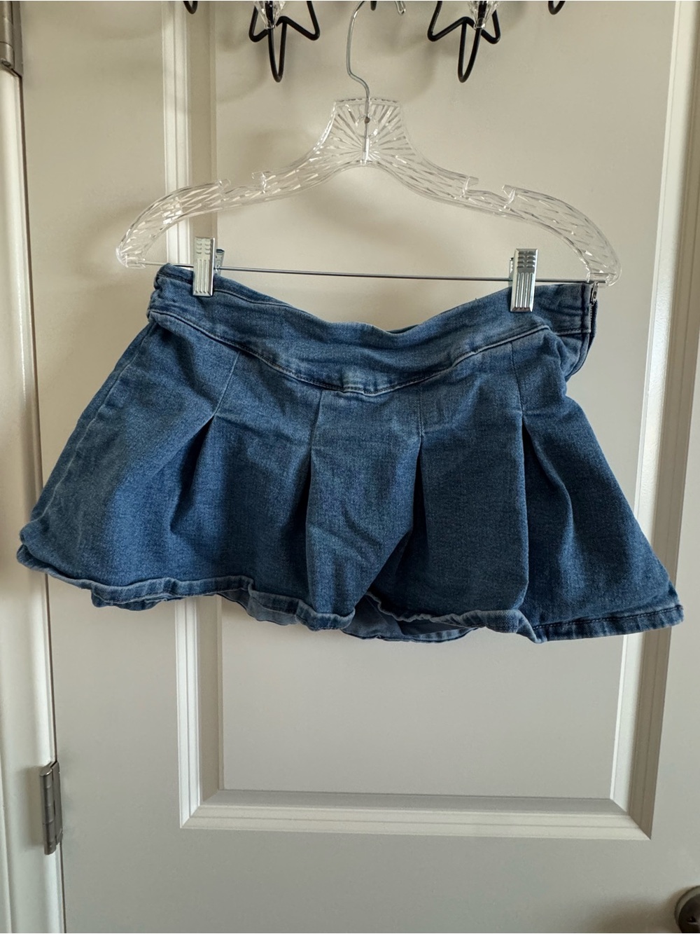 refuge Blue Pleated Denim Skort